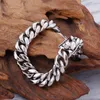 8mm/10mm/12mm/14mm High Qualily 316L Stainless Steel Silver simple men's Hip-HOP Cuban curb Link Chain Bracelet Bangle Fashion toggle Clasp