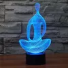 Veilleuse 3D de méditation assise, 7 couleurs changeantes, lampe LED pour Table de bureau, décoration, cadeau # R42