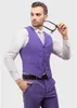 2018 Najnowsze Płaszcz Pant Design Purple Pink Men Suit Slim Fit Fit Groom Tuxedo 3 sztuka Custom Wedding Suits Prom Blazer Terno