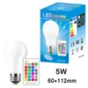 Dimbar LED -glödlampa 3W 5W 10W B22 E27 LED -glödlampa Hight Ljusstyrka 980lm Vit RGB -glödlampa 220 270 Vinkel med fjärrkontroll