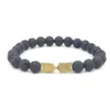 Perles de pierre de lave noire naturelle aimant flèche Bracelet bricolage Bracelet diffuseur d'huile essentielle pour les femmes bijoux de Yoga