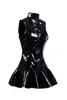 VOCOL S-3XL Kadınlar Islak Görünüyor Lateks Deri Pvc Elbise Zipper Bodycon Catsuit Bondage Clubwear Pole Dans Kostüm Y182133