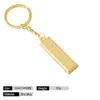 Pure gold key chain golden keychains keyrings women handbag charms pendant metal key finder luxury man car key rings accessory
