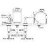 욕실 싱크 수도꼭지 듀얼 손잡이 황동 폭포 광장 3 구멍 8 "광범위한 분지 수도꼭지 스파우트 믹서 탭 데크 마운트