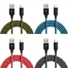 1 M / 2m / 3m Kolorowa tkanina Nylon Pleciony Wiązki Akcesoria kablowe dla dobrej jakości Kabel do ładowarki Type-C USB C2A Szybka ładowarka