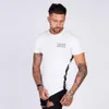 2018 New Men T Shirt Printed 304 Cotton Short Sleeve Male Casual T-Shirt Slim Male Gray blue Compression Shirt