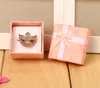 48 stks stuks sieraden geschenkdoos Boog ring box voor ring maat 4 cm 4 cm 3 cm 4 kleur rood blauw Roze paars selection205n