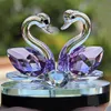 Crystal Glass Animal Swan Figurines Paperweight Feng Shui Crafts Figurine Art & collection For Home Wedding Decor Kids Gifts341L