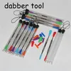 100pcs Smoking Wax dabbers Dabbing tools with silicone tips 120mm glass dabber tool Stainless Steel Pipe CleaningTool and Plastic Tubes