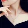 Fashion Cat Moon Pendant Necklace Charm Silver Gold Color Link Chain Necklace For Pet Lucky Jewelry For Women Gift Shellhard GA308287p