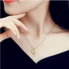 Fashion Cat Moon Pendant Necklace Charm Silver Gold Color Link Chain Necklace For Pet Lucky Jewelry For Women Gift Shellhard GA308199Y