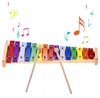 ملون Glockenspiel إكسيليفون خشبية الألومنيوم قرع الآلات الموسيقية التعليمية لعبة 15 نغمة