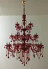 Large Red Crystal Chandelier Lighting in red 3 tiers Big Cristal Lustres Light Fixture BIG Crystal chandeliers for villa Hotel