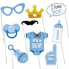 Baby Shower Party Decorations Pojke eller Tjej Kön Reveal Party Supplies med Photo Booth Props