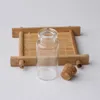 12ml Mini Glass Clear Wish Cork Vial Wood Stoppers 22x55X12mm(HeightxDia) Message Weddings Jewelry Party Favors Bottle Jar Tube