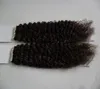 Curly Tape In Hair Extensions 100g 40pcs / Pack Skin Väft Hår på lim Seamless Hair