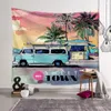 Tropikal yaz plaj baskı goblen palmier palmiye ağacı duvar asılı halı otobüs sörf çadır duvar resmi ev ofis dekorasyon
