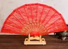 Addensare con ventaglio di pizzo dorato artigianale ventaglio pieghevole vintage da donna ventagli di seta cinesi per ballare 10 pezzi / lotto