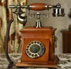 Giro de madeira maciça retro telefone telefone fixo europeu antique telefone americano moda criativa casa escritório telefone