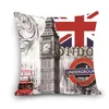 Home Decorative Cushion Cover Scenic London Tower Rome Paris Building Print Polyester Square Cushions Decorative Pillow Case