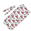 Xmas jul spädbarn nyfödd baby swaddling uppsättning blomma tryck filt nyfödd santa claus sovsäck med huvudband eller hatt 2pcs / set c5503