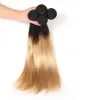 Perulu Malezya Brezilya Bakire Saç Düz ombre saçları kapanış ile sarışın dantel kapanış ile demetler ile insan saç demetleri ile 7589173