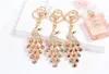 New Crystal Peacock Keychain Key Rings Women Bags Pendant Accessories car jewelry Happy New Year gift