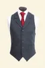 Wedding Mens Waistcoat Fashion Casual Slim Vest Wool Lapel Collar Vests Groom Slim Fit Formal Suit Vests Custom Made