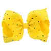8 Inch Kids Hairbows Hairclips Boutique Big Bows with Clips for School Baby Girls Barrettes with Colorful Rhinestone Hair Accessories