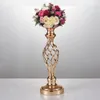 Nowy Styl Złoty Kwiat Wazony Świecznik Posiadacze Stojak Wedding Decor Road Lead Stół Centerpiece Stack Party Party Candlestick Candelabra Best0071