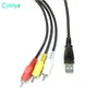 1.5m 5ft USB ذكر A إلى 3 RCA محول سلك كابل USB إلى كابل نقل البيانات RCA