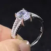 ファッションジュエリーの高級永遠の永遠の2ct Topaz CZ 10ktゴールド充填GFシミュレートされたダイヤモンド結婚式の婚約バンドリングSZ 5-11