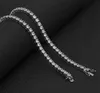 Men039s 3mm 4mm 5mm Hip hop Tennis Chain 1 Row Micro Pave Cubic Zircon Tennis Chain Necklace 18inch 20inch Gold Silver Chain Ne5206281