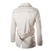 Atacado - Nibesso Venda Quente Homens Windbreaker Mens Trench Coat Moda Marca Roupas 3 Cores Moda Desativar Coleira Sashes Casacos Masculinos