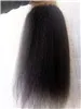 Groothandel Onverwerkte Remy Braziliaanse Virgin Kinky Rechte Kant Frontale Haarsluiting 13 * 4inch Menselijke Hair Extensions Natural Black 1B Kleur