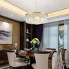 Extravagant moderne eenvoudige ronde kristallen kroonluchter lichten hanglamp Noord-Europese verlichting voor restaurant slaapkamer lampen woonkamer