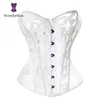 930 # Högkvalitativa transparenta Kvinnor Korsett Sexig Hollow Out Slimming Waist Appliques Vit Korsett För Bröllop Svart