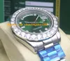 Orologi di lusso 18 carati argento / oro quadrante verde con diamanti più grandi lunetta 118348 - OROLOGIO PETTO 41mm orologio da polso automatico da uomo alla moda