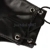 Bondage Lacing Slave Mask Soft PU Leather Half Face Hood Harness Head Mouth Restraint #E94