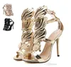 gold leaf high heeled sandals