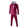 Outono Homens Jumpsuit Longa Manga Com Capuz Playsuit Bolsos Zip Up Macacos Casuais Tracksuit Homens Sets H9