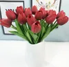 Tulipas PU Flores Artificiais Real toque artificiales para decora mini Tulipa para Casa Decoração do casamento Flores GA606