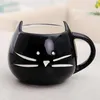 Tazza da caffè Gatto bianco Tazza da latte per animali Tazza per amanti in ceramica Simpatico regalo di compleanno, regalo di Natale