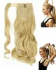 Golvende Aardbei Blonde Clip in Paardenstaart Haarverlenging Wrap Rond Braziliaanse Mens Geen Synthetische Fake Poney Tail Hairspiecs Hair Piece Blond