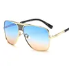 new 2016 steampunk square sunglasses men flat top metal gold european american retro sun glasses male