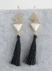 Pendientes colgantes con borlas de piedra Natural para mujer, aretes triangulares chapados en oro, blanco, verde, turquesa, joyería Bohemia