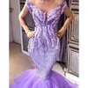 robes de bal sirène violet clair arabie saoudite manches courtes robes de soirée à plusieurs niveaux balayage train femmes robe de soirée formelle sur mesure