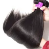 4 pakiety z koronkowym zamknięciem 5pclot Mink Brazilian Prosty Jetnatural Black Color Hair Bundle z zamknięciem Virgin Prosto HAI654291726