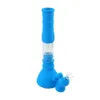 Hookahs Bägare Base Silicone Bongs Water Pipes 3 Filtrering Filter Bowl Oil Dab Rig för rökning med glasskål