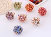 Pretty Ceramics Flower Band Rings With Rhinestone 7 Colors Adjusted Opening Ring Bohemia Women Fashion Diameter 21mm Melody2041